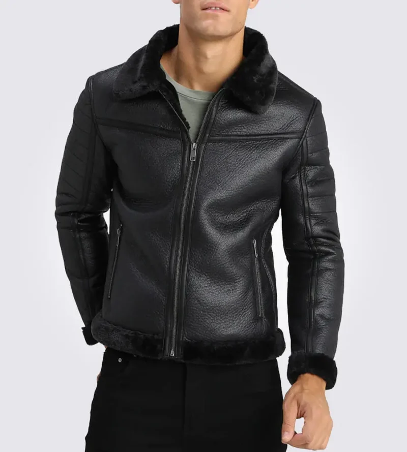 Brave-Black-Shearling-Leather-Jacket