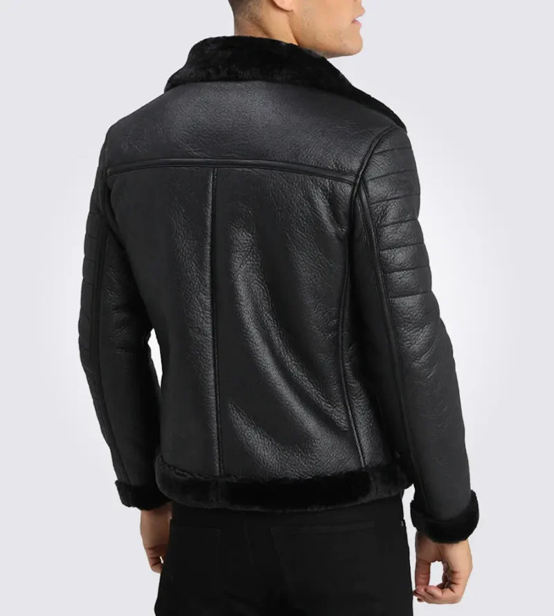 Brave-Black-Shearling-Leather-Jacket-Back