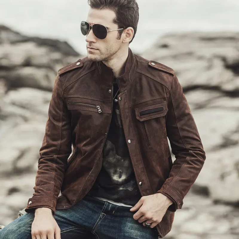 Charlotte-Mens-Biker-Dark-Brown-Suede-Leather-Jacket-1