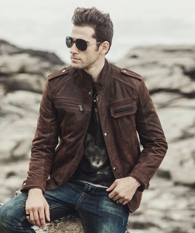 Charlotte-Mens-Biker-Dark-Brown-Suede-Leather-Jacket-1