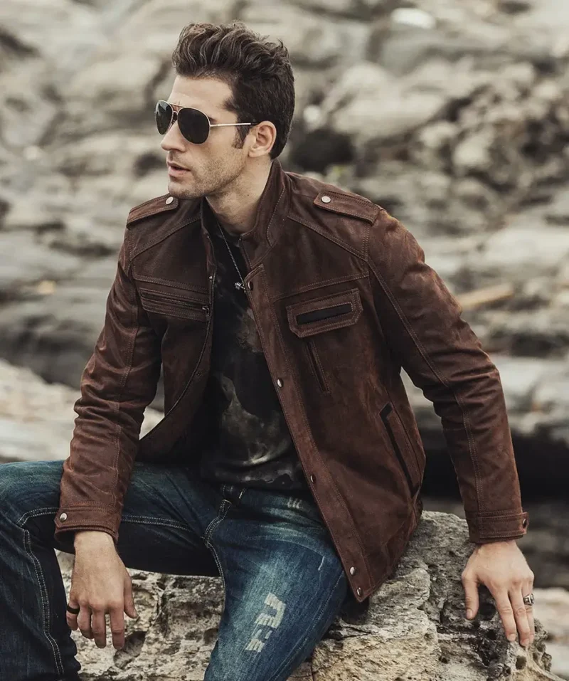 Charlotte-Mens-Biker-Dark-Brown-Suede-Leather-Jacket-4