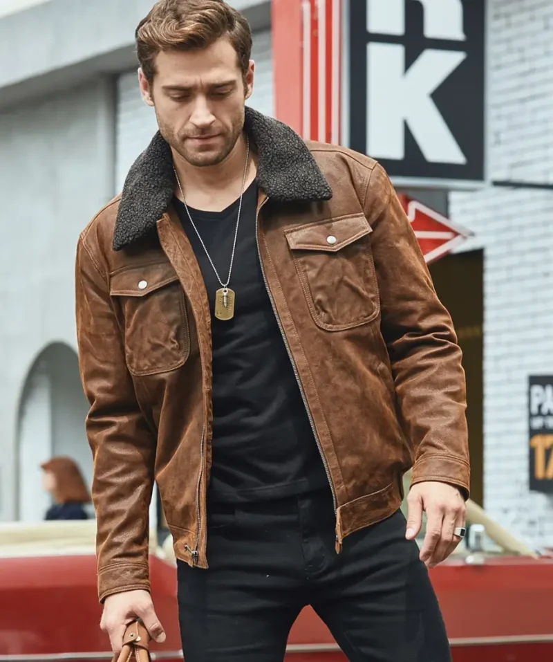 Chris-Mens-Real-Brown-Leather-Jacket-Removable-Fur-Collar-3