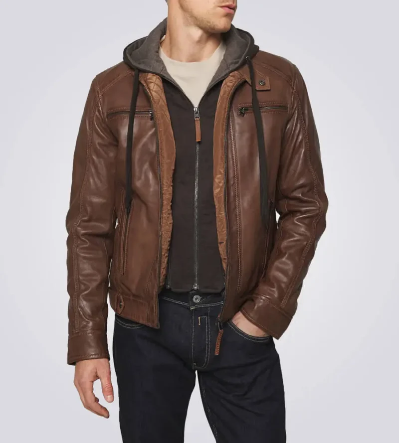 Dylan-Brown-Biker-Hooded-Leather-Jacket