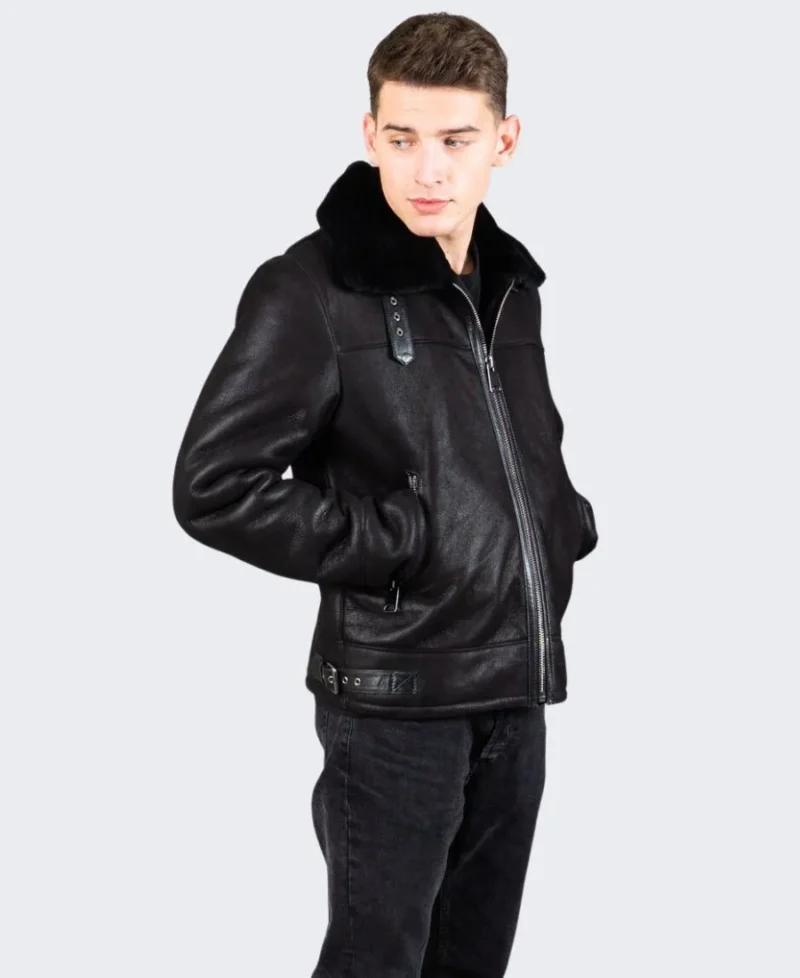 LUXURIOUS-Jet-Black-Sheepskin-Shearling-Leather-Jacket-for-Men-TLJ-4