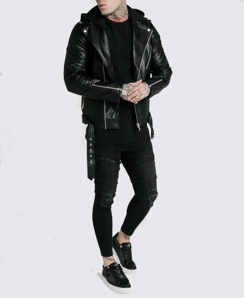 Leon-Black-Asymmetrical-Belted-Biker-Hooded-Leather-Jacket-002