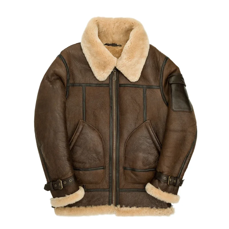 Mens-Brown-B3-Flying-Aviator-Shearling-Sheepskin-Leather-Jacket-1