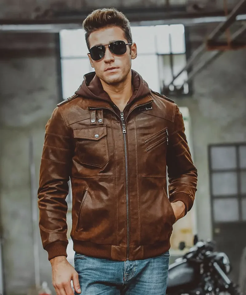 Mens-Brown-Leather-Moto-Jacket-with-Removable-Hooded3