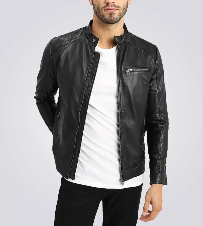 Mens-Classic-Black-Cafe-Racer-Leather-Jacket-01