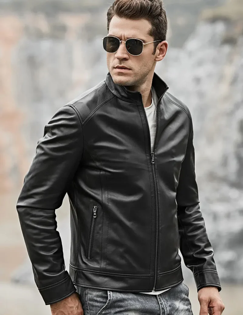 Mens-Classic-Black-Real-Leather-Moto-Jacket-1