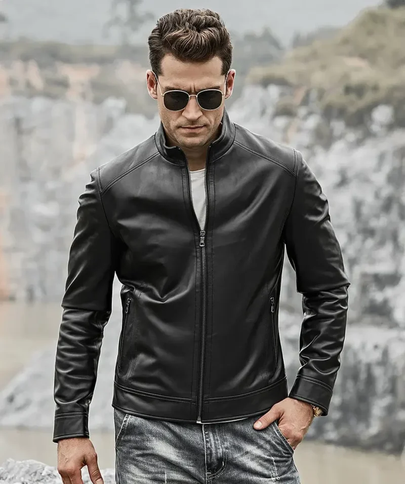 Mens-Classic-Black-Real-Leather-Moto-Jacket-6