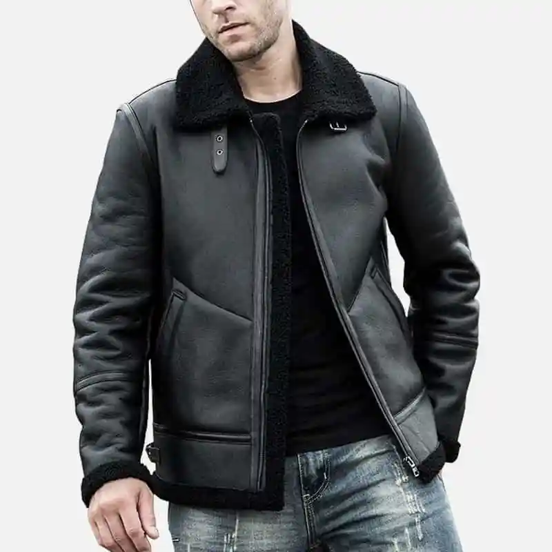 Mens-Shearling-Leather-Coat-with-Turn-Down-Collar-0001