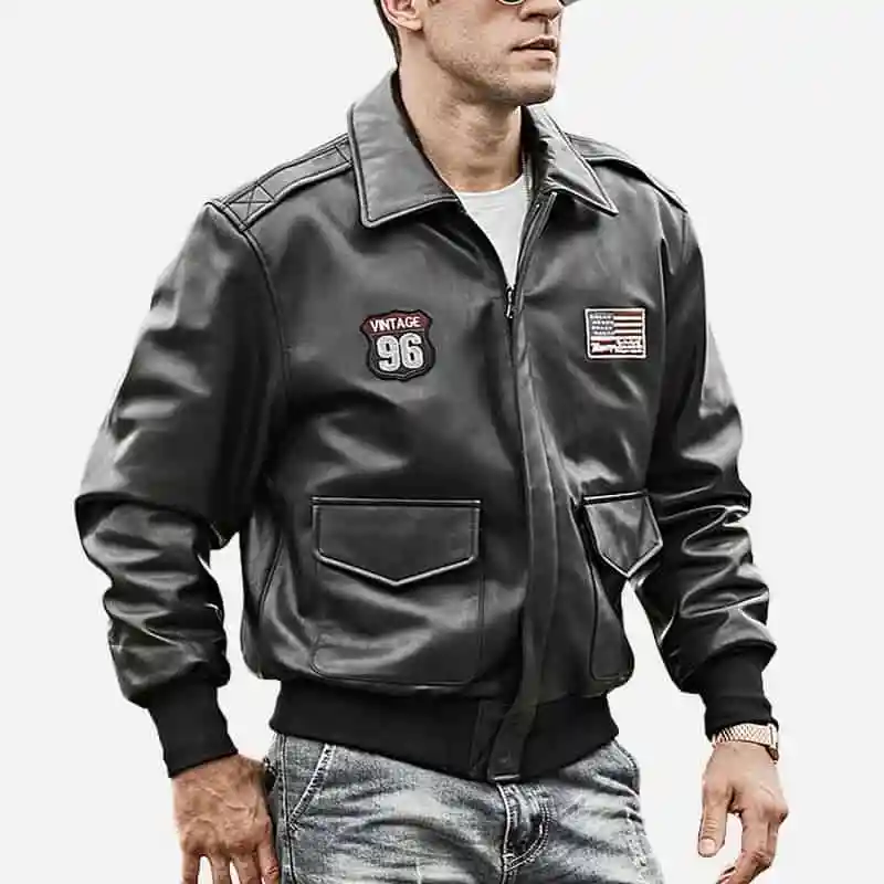 Mens-bomber-pilot-style-leather-jacket-01