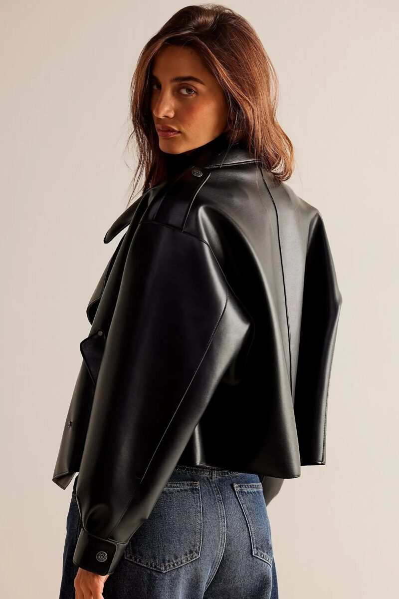 Purchase Alexis Vegan Cropped Leather Trench Coat