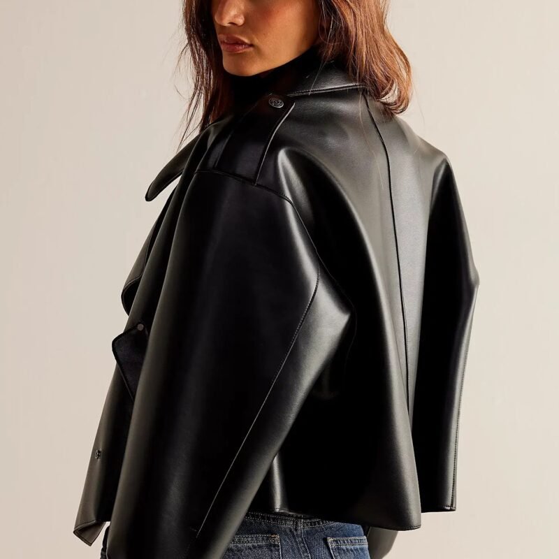 Purchase Alexis Vegan Cropped Leather Trench Coat