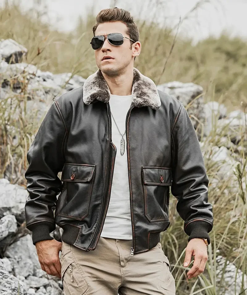 Tom-Mens-Aviator-Bomber-Real-Cowhide-Leather-Jacket-with-Shearling-Collar-5