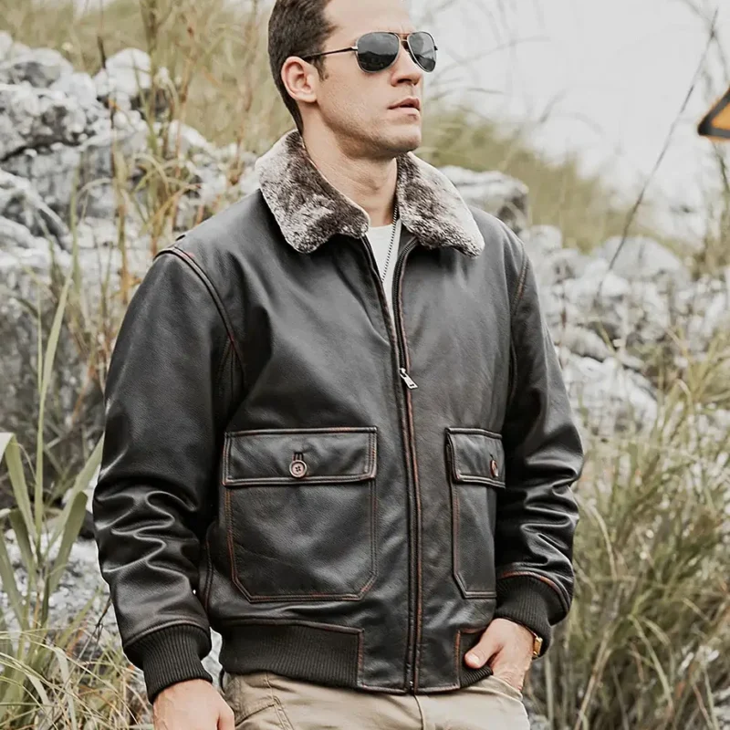 Tom-Mens-Aviator-Bomber-Real-Cowhide-Leather-Jacket-with-Shearling-Collar-6