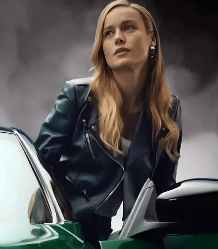 Brie Larson Fast X 2023 Black Leather Jacket