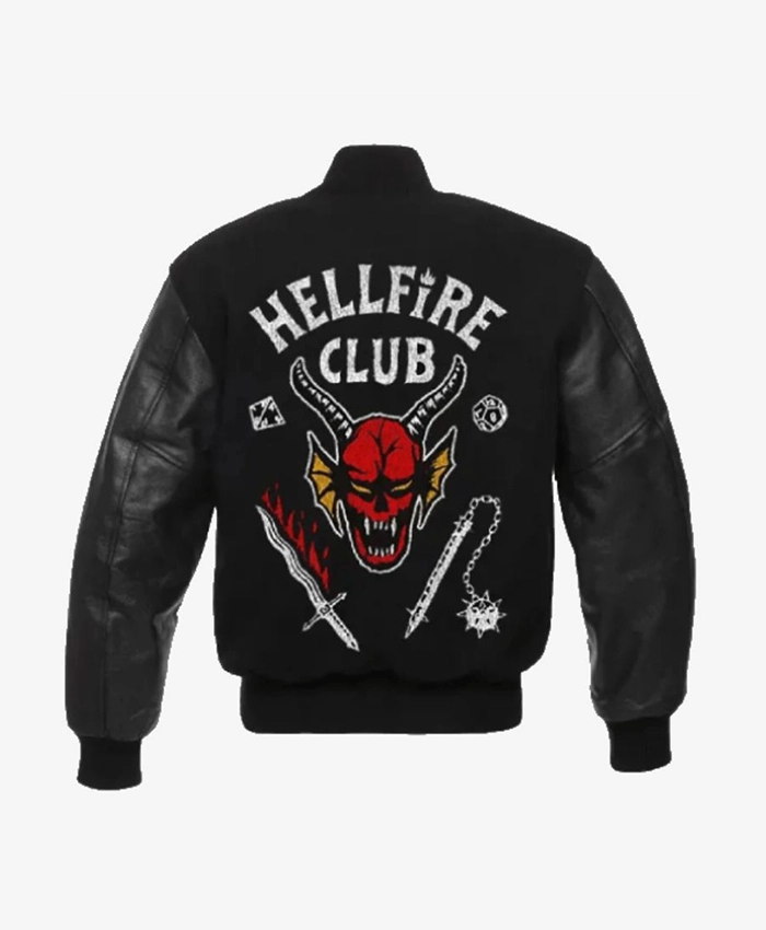 Buy Hellfire Club Stranger Things Black Varsity Jacket