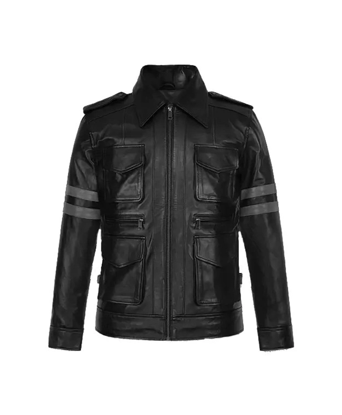 Buy Leon Kennedy Resident Evil 6 Black Leather Jacket