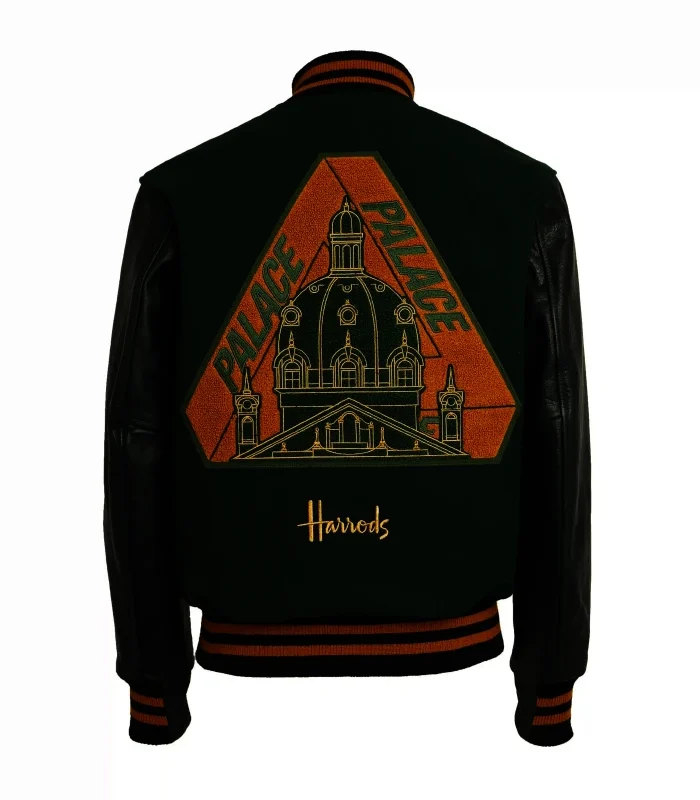 Buy Palace Green & Black x Harrods Golden Bear Varsity Jacket