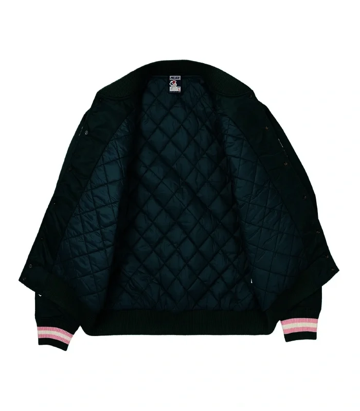 Buy Palace Green The Arena Satin Varsity Jacket