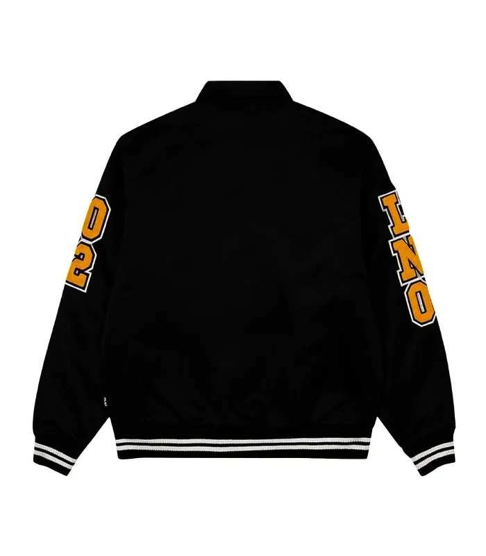 Buy Satin Palace Black Varsity Jacket