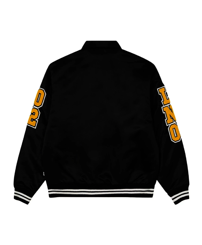 Buy Satin Palace Black Varsity Jacket