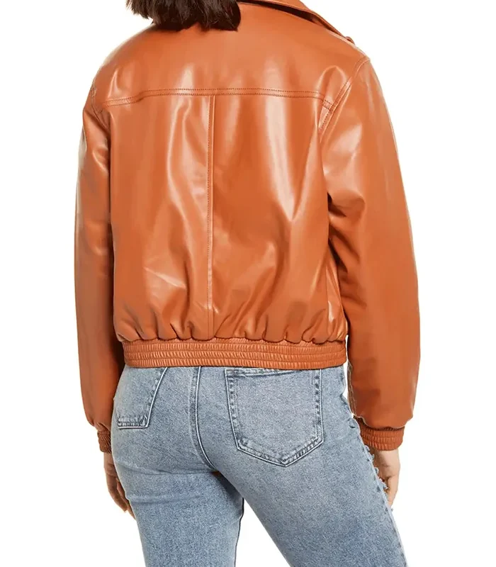 Buy Womens Bomber Brown Leather Jacket