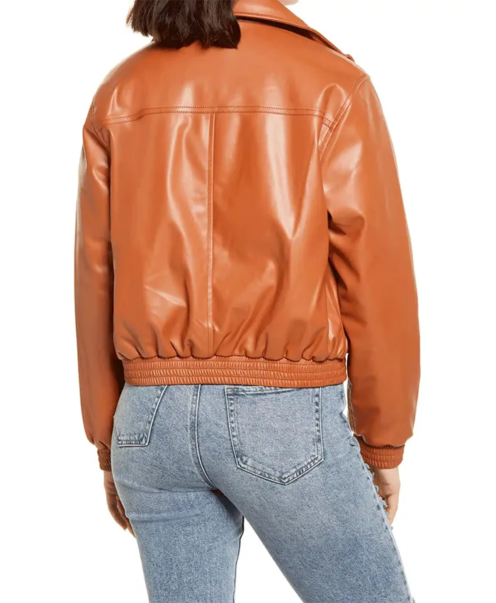 Buy Womens Bomber Brown Leather Jacket