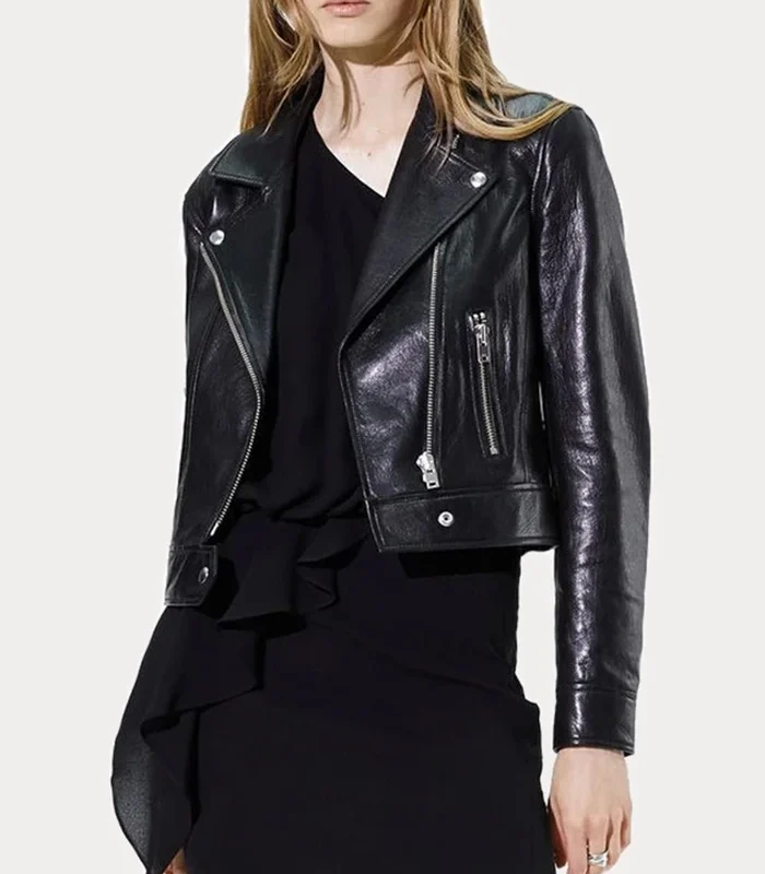 Buy Womens Colette Moto Black Real Leather Jacket