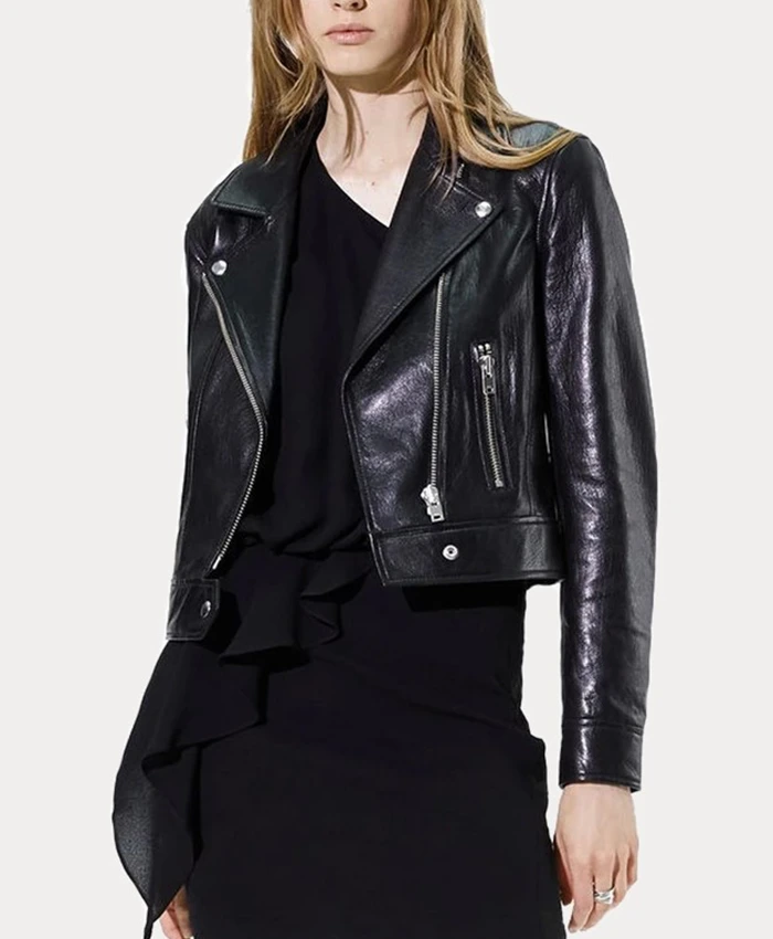 Buy Womens Colette Moto Black Real Leather Jacket