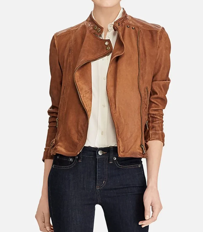 Buy Womens Iconic Brown Real Sheepskin Leather Jacket