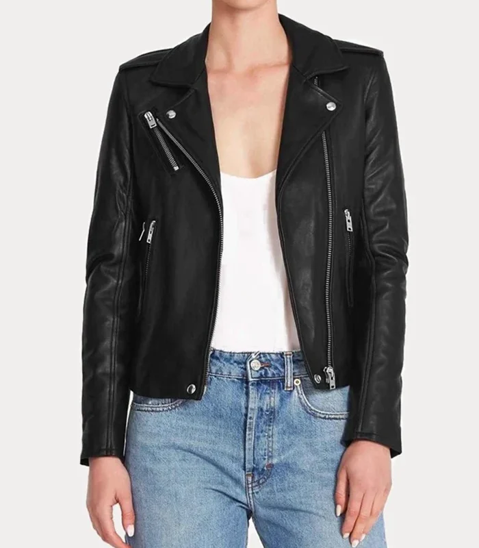 Buy Womens Iconic Rave Black Sheepskin Leather Jacket