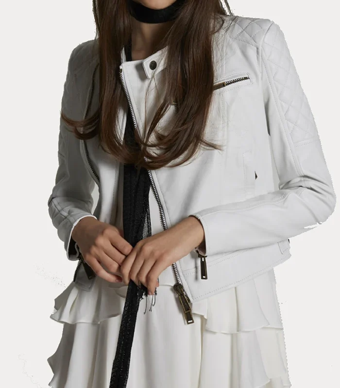 Womens White Leather Jackets