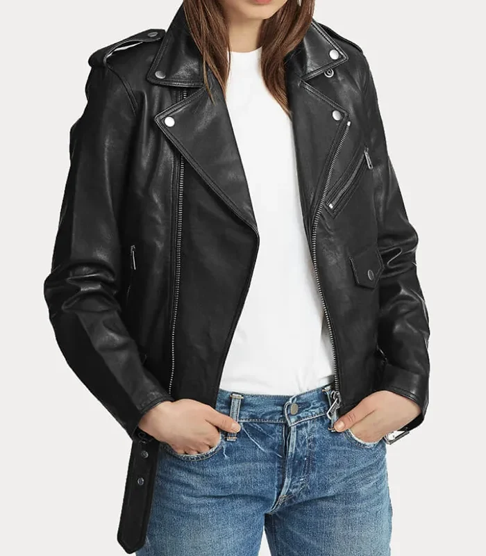 Buy Womens Moto Lambskin Leather Jacket