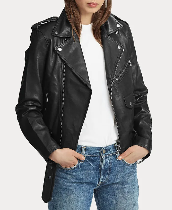 Buy Womens Moto Lambskin Leather Jacket