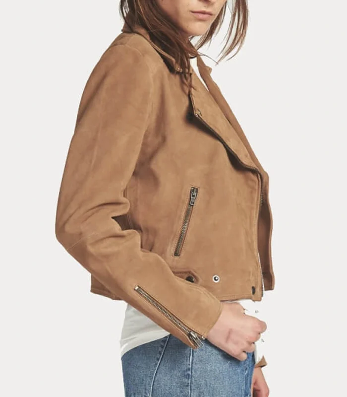 Buy Women’s Peaches Biker Style Suede Leather Jacket