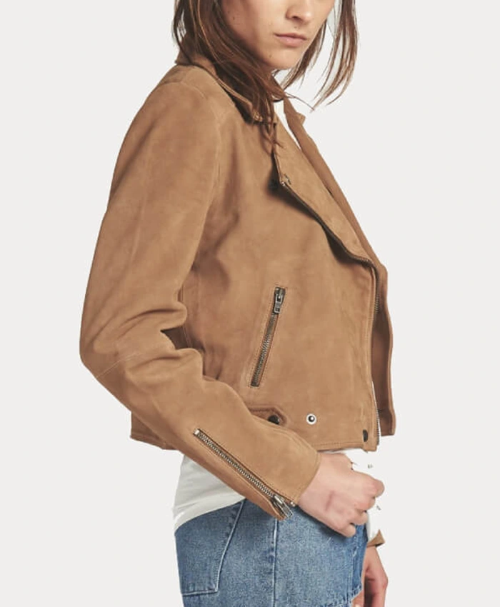 Buy Women’s Peaches Biker Style Suede Leather Jacket