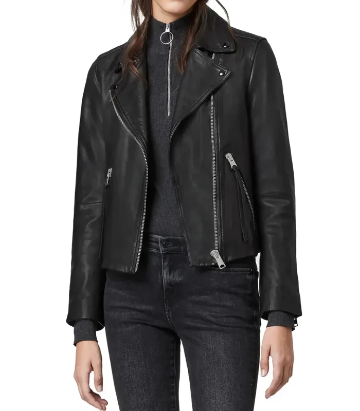 Dalby Gold Biker Leather Jacket