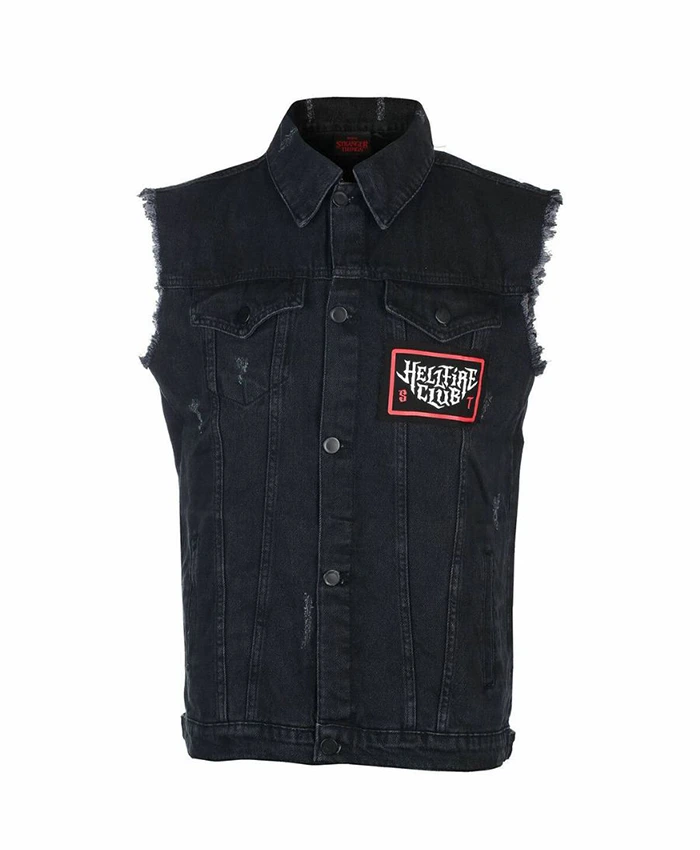 Eddie Munson Stranger Things Black Denim Vest