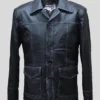 Fight Club Brad Pitt Black Leather Jacket