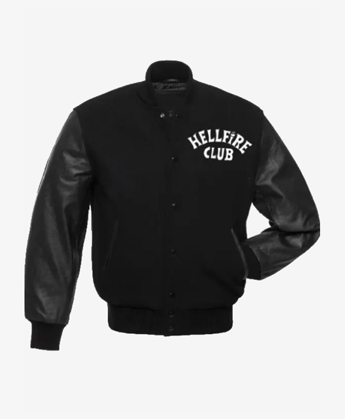 Hellfire Club Stranger Things Black Varsity Jacket