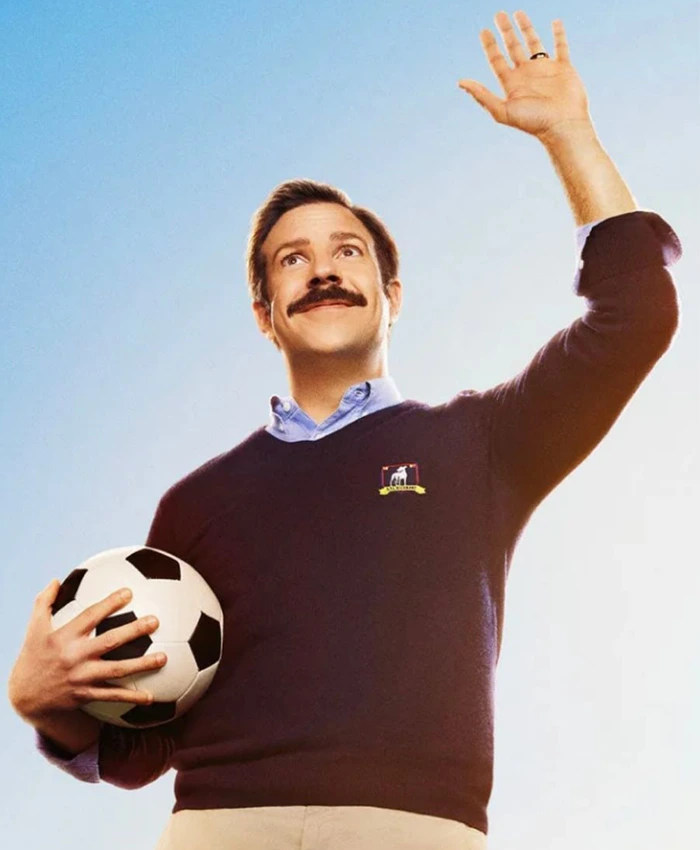 Jason Sudeikis Ted Lasso Blue Sweater