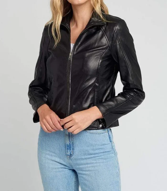 Kathleen Black Womens Leather Jacket