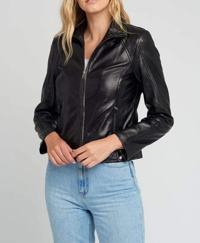 Kathleen Black Womens Leather Jacket