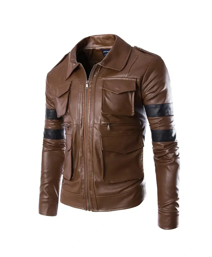 Leon Kennedy Resident Evil 6 Brown Leather Jacket