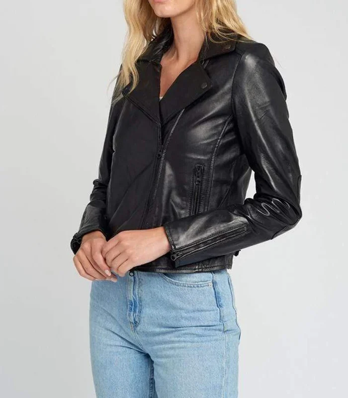 Liza Hardware Black Moto Leather Jacket