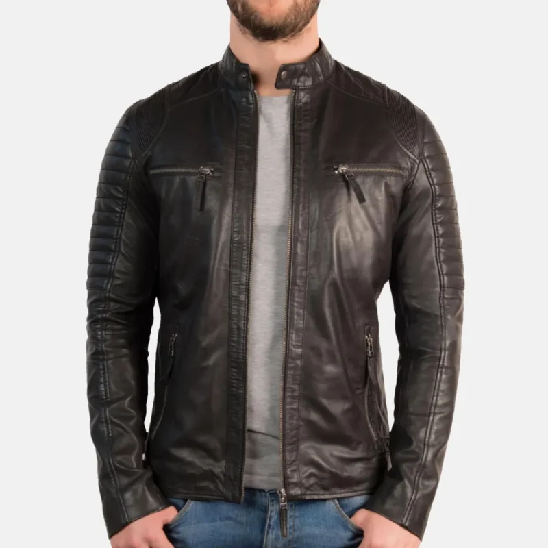 Mens-Black-Quilted-Leather-Biker-Jacket-–-Blaze