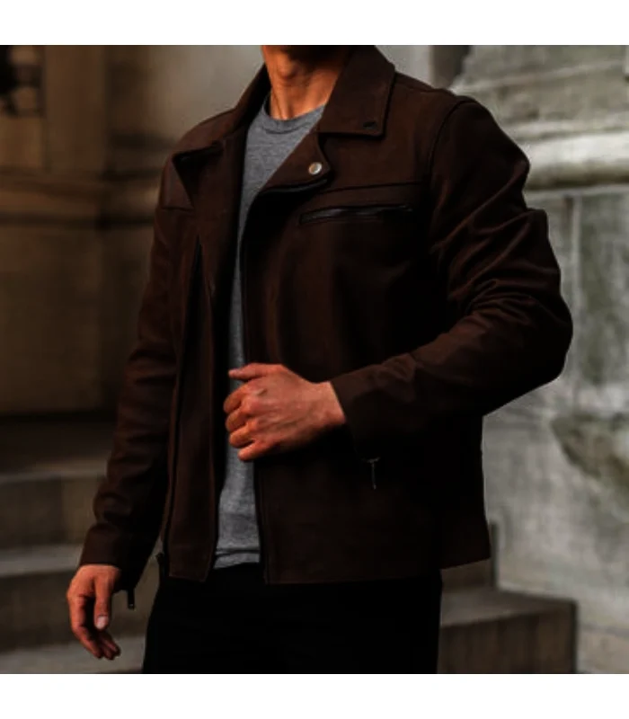 Mens Buffalo Brown Biker Leather Jacket