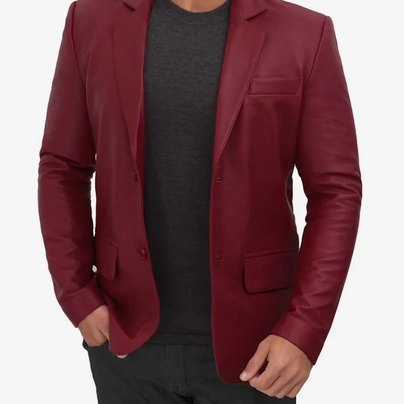 Mens-Casual-Maroon-Leather-Blazer-and-Leather-Sport-Coat